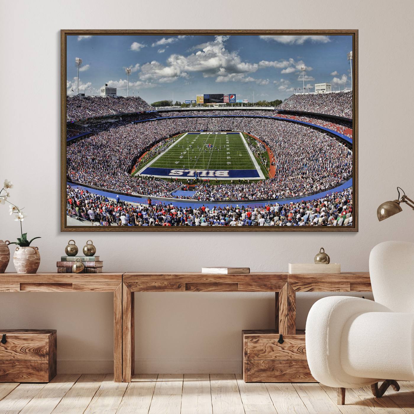 Buffalo Bills Highmark Stadium Wall Art Canvas Print - Bills Stadium Game Day Triple Canvas Wall Art - Buffalo Bills NFL Match