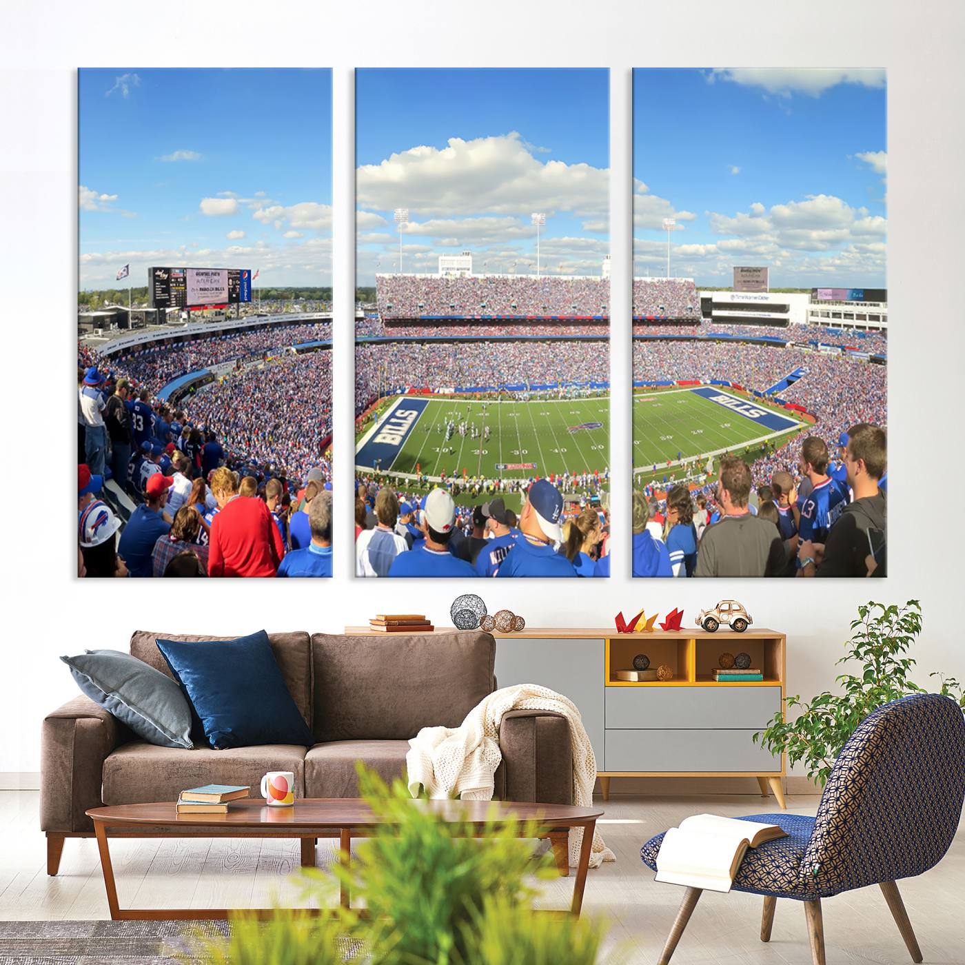 Buffalo Bills NFL Football Team Print - Buffalo Highmark Stadium Wall Art Canvas Print