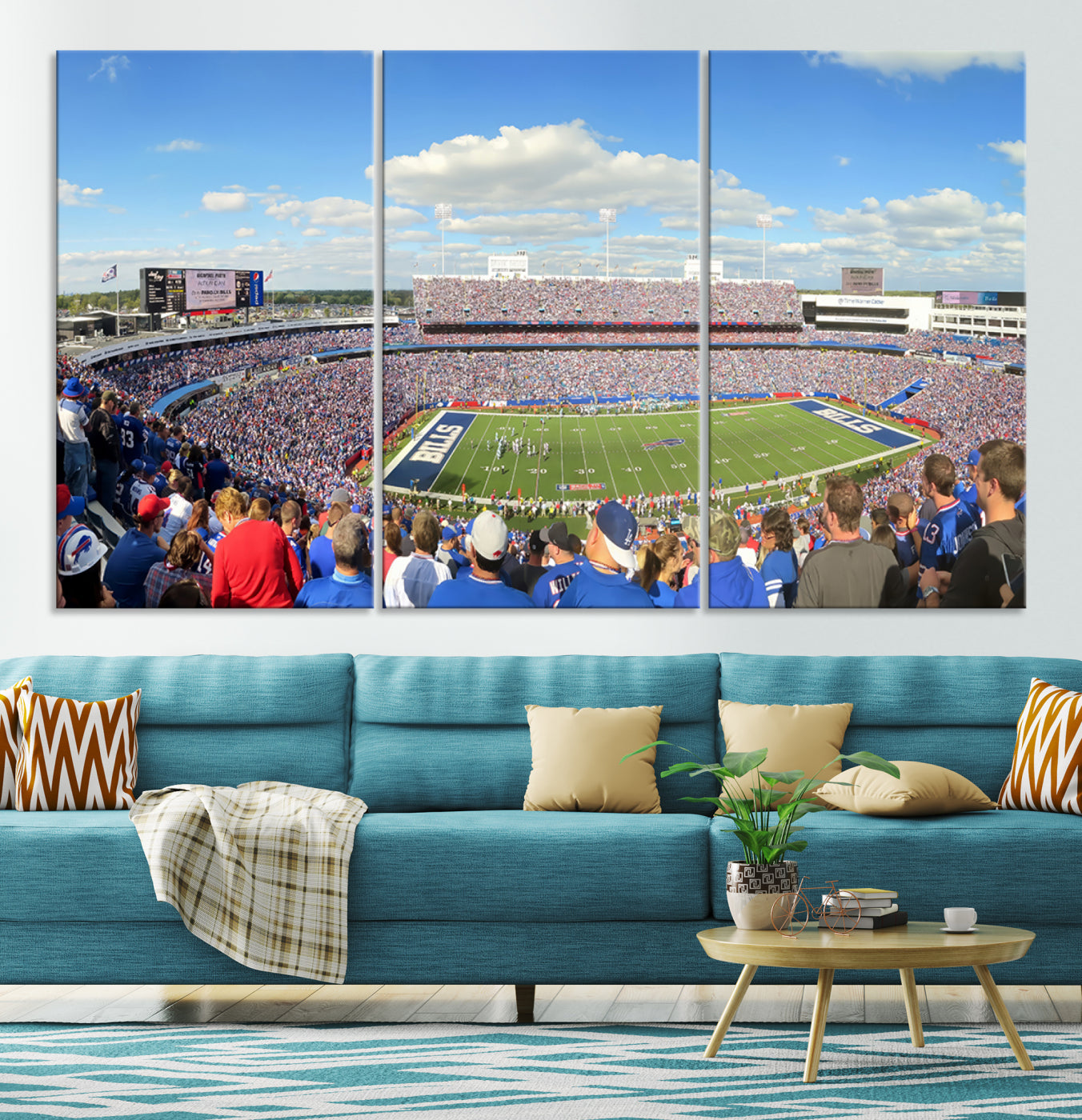 Buffalo Bills NFL Football Team Print - Buffalo Highmark Stadium Wall Art Canvas Print