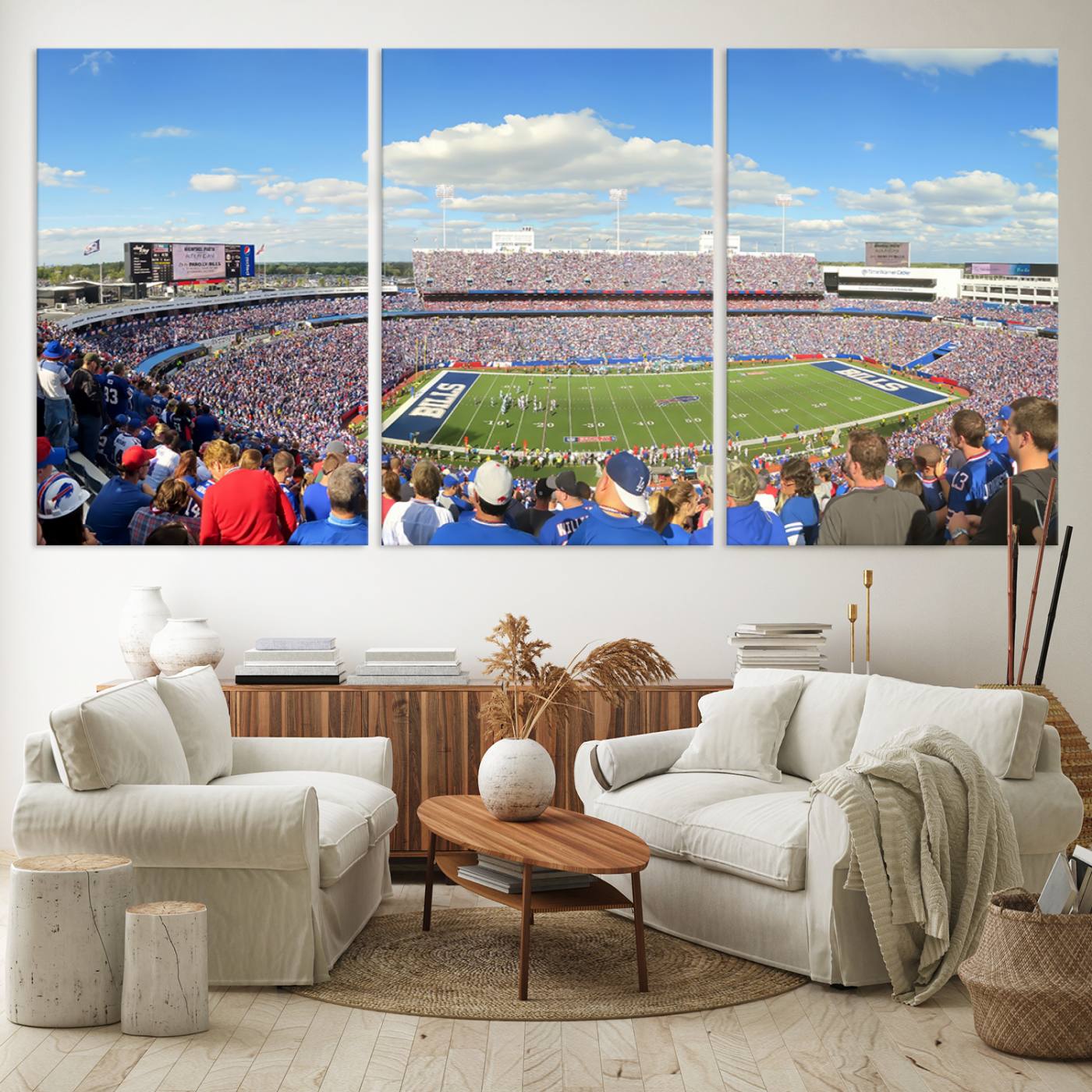 Buffalo Bills NFL Football Team Print - Buffalo Highmark Stadium Wall Art Canvas Print