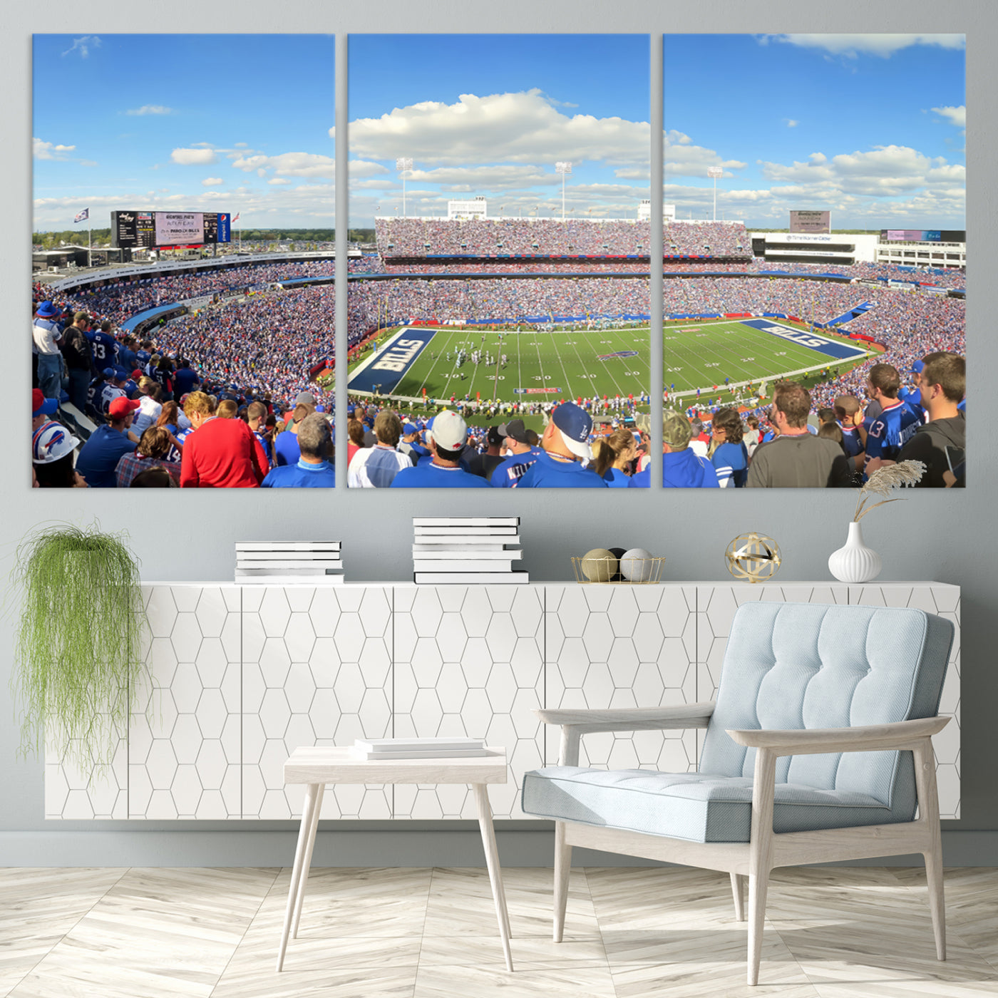 Buffalo Bills NFL Football Team Print - Buffalo Highmark Stadium Wall Art Canvas Print