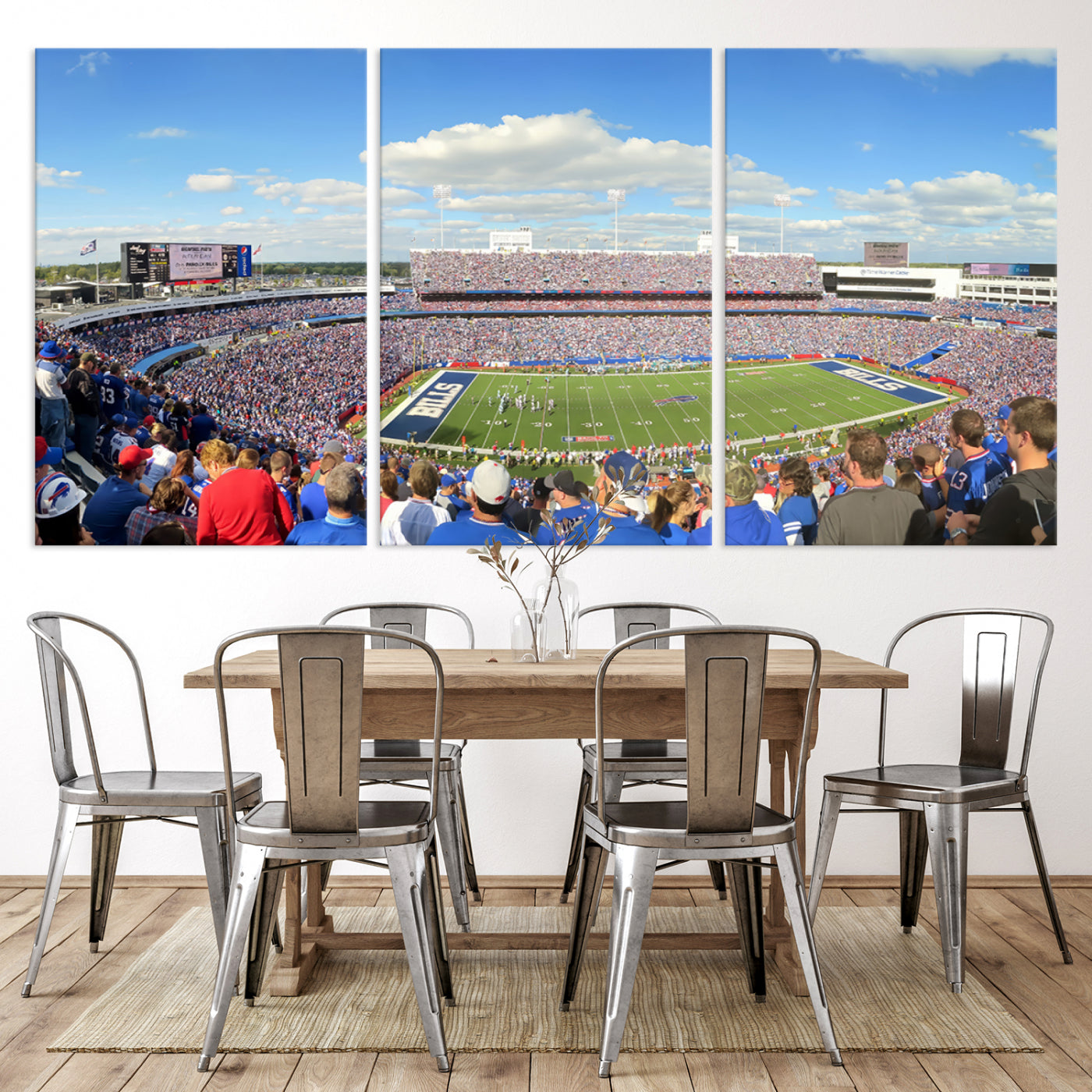 35302-MGV-CV-36X24-Buffalo Bills NFL Football Team Print - Buffalo Highmark Stadium Wall Art Canvas Print