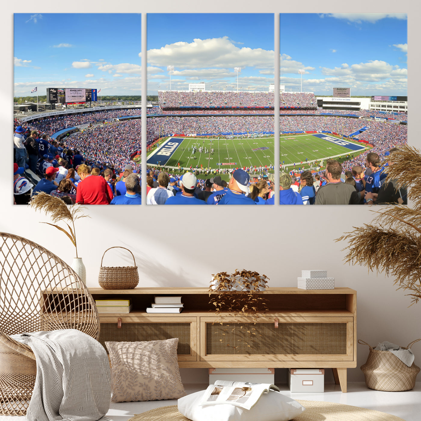 35302-MGV-CV-36X24-Buffalo Bills NFL Football Team Print - Buffalo Highmark Stadium Wall Art Canvas Print