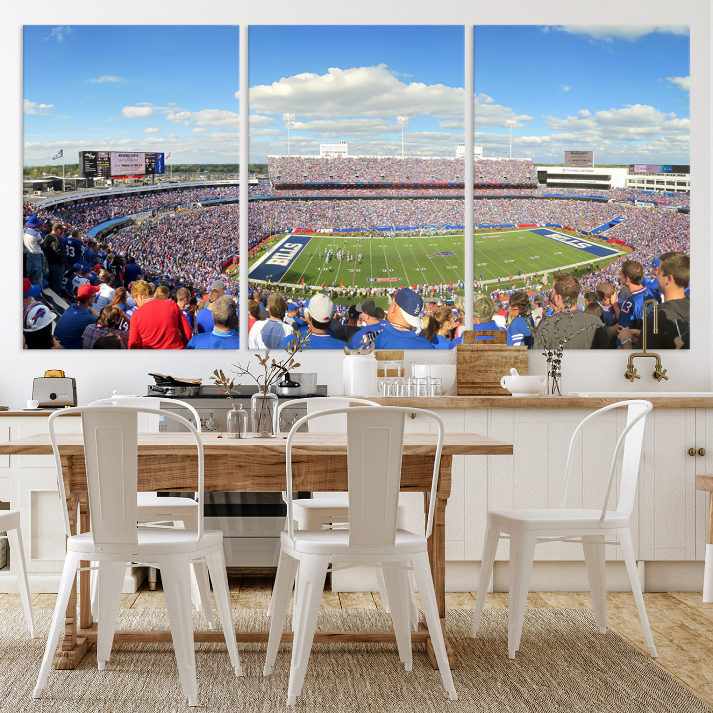 35302-MGV-CV-36X24-Buffalo Bills NFL Football Team Print - Buffalo Highmark Stadium Wall Art Canvas Print