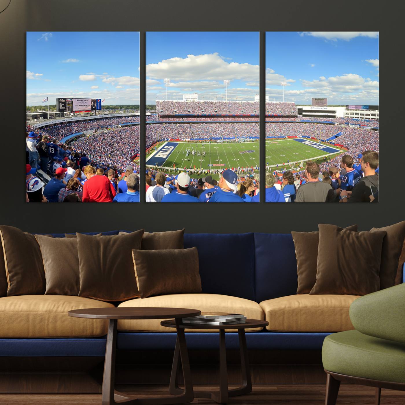 35302-MGV-CV-36X24-Buffalo Bills NFL Football Team Print - Buffalo Highmark Stadium Wall Art Canvas Print