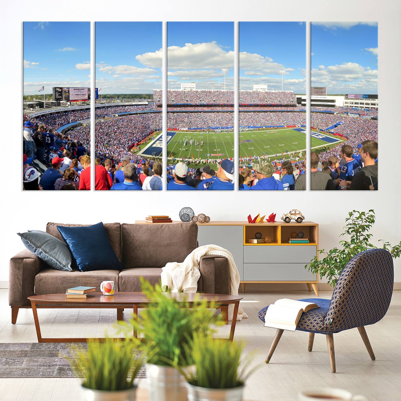 35302-MGV-CV-36X24-Buffalo Bills NFL Football Team Print - Buffalo Highmark Stadium Wall Art Canvas Print