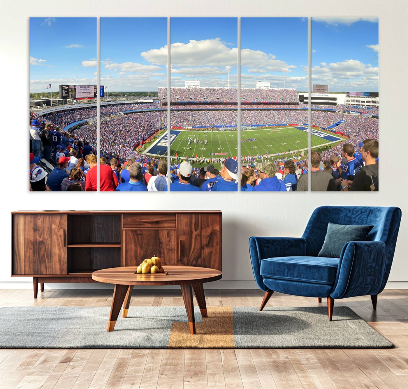 35302-MGV-CV-36X24-Buffalo Bills NFL Football Team Print - Buffalo Highmark Stadium Wall Art Canvas Print