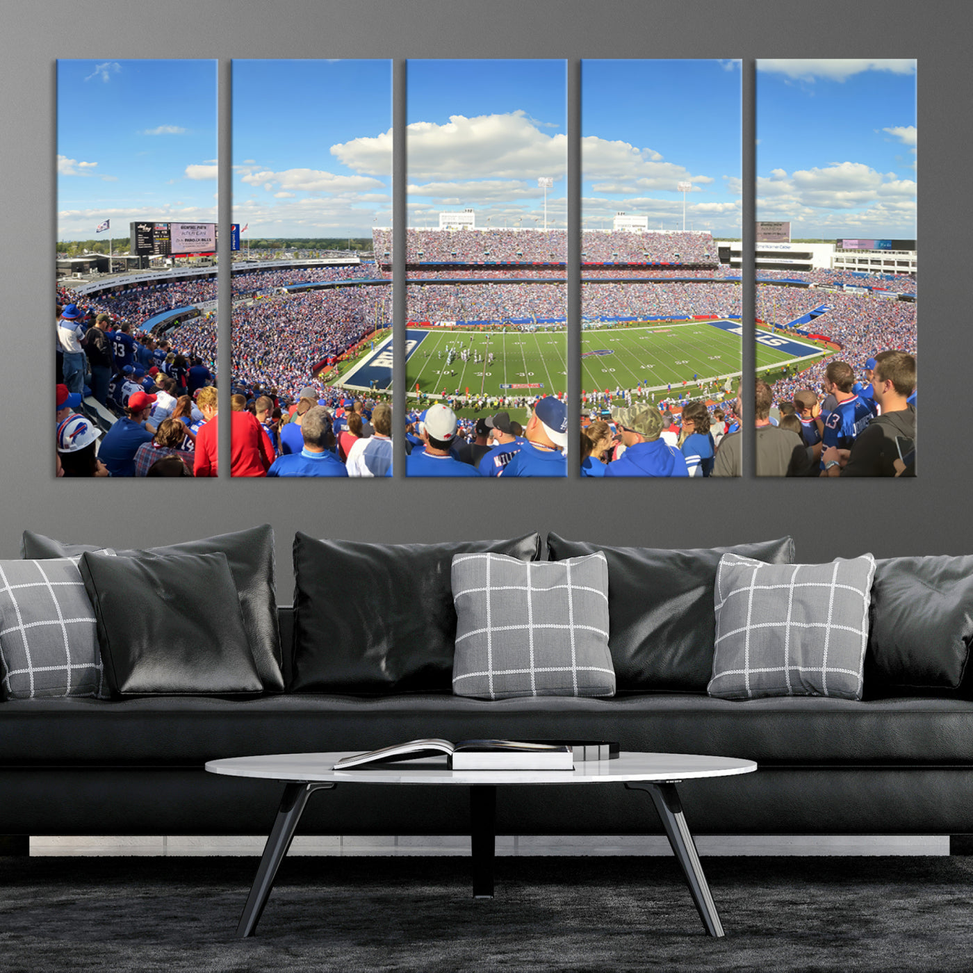 35302-MGV-CV-36X24-Buffalo Bills NFL Football Team Print - Buffalo Highmark Stadium Wall Art Canvas Print