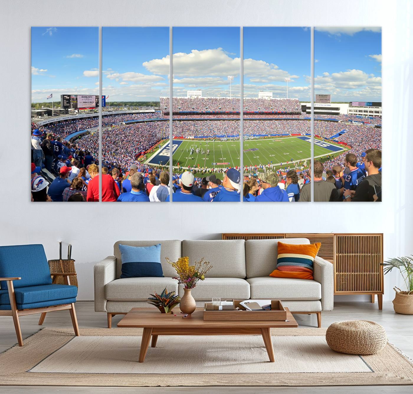 35302-MGV-CV-36X24-Buffalo Bills NFL Football Team Print - Buffalo Highmark Stadium Wall Art Canvas Print