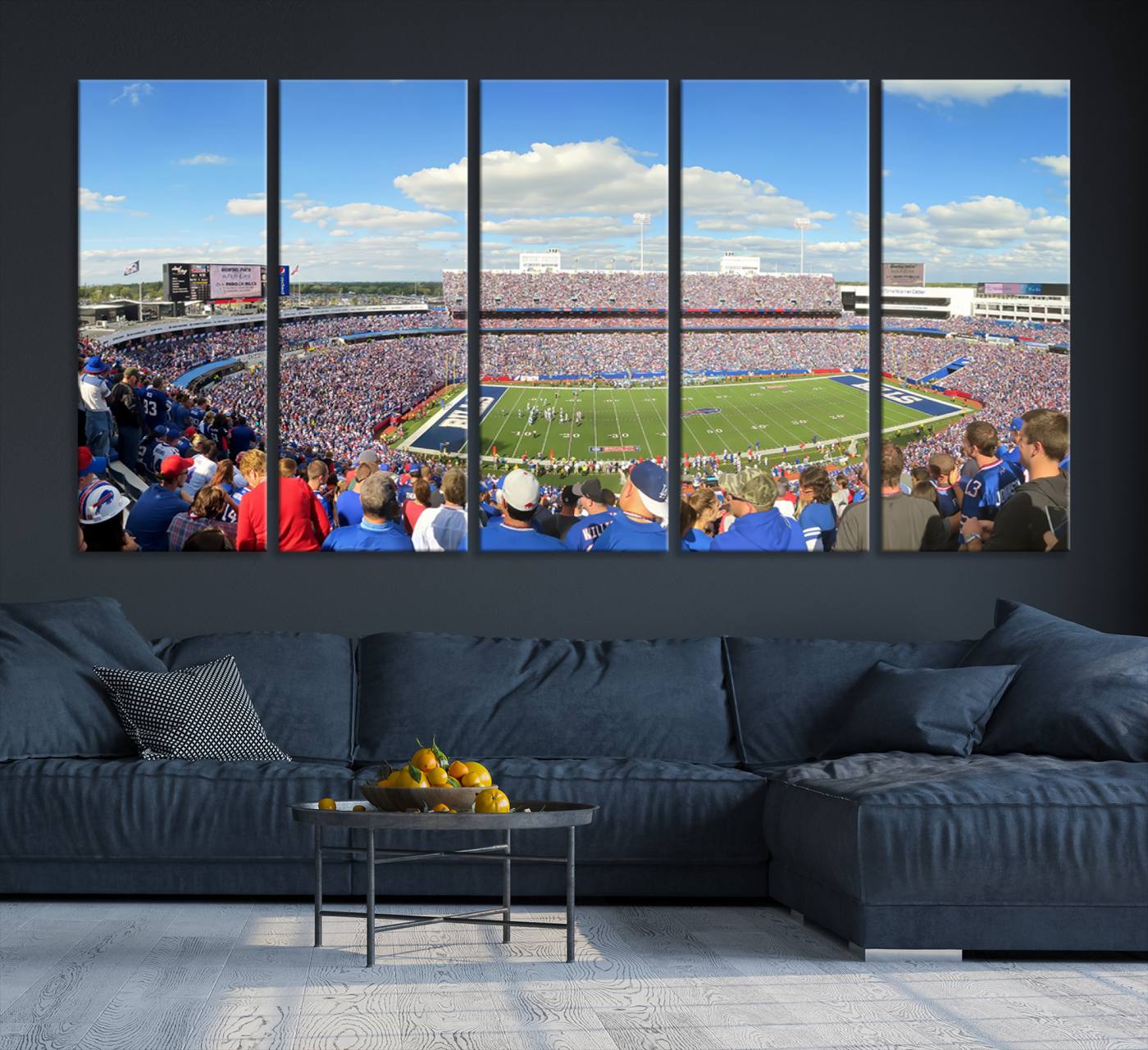 35302-MGV-CV-36X24-Buffalo Bills NFL Football Team Print - Buffalo Highmark Stadium Wall Art Canvas Print