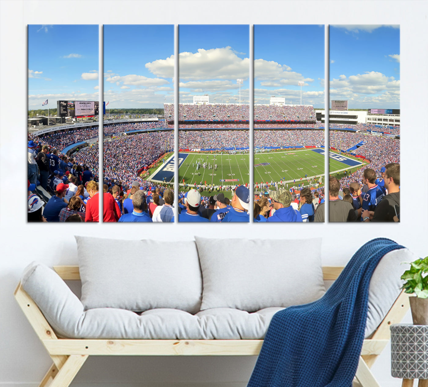 35302-MGV-CV-36X24-Buffalo Bills NFL Football Team Print - Buffalo Highmark Stadium Wall Art Canvas Print