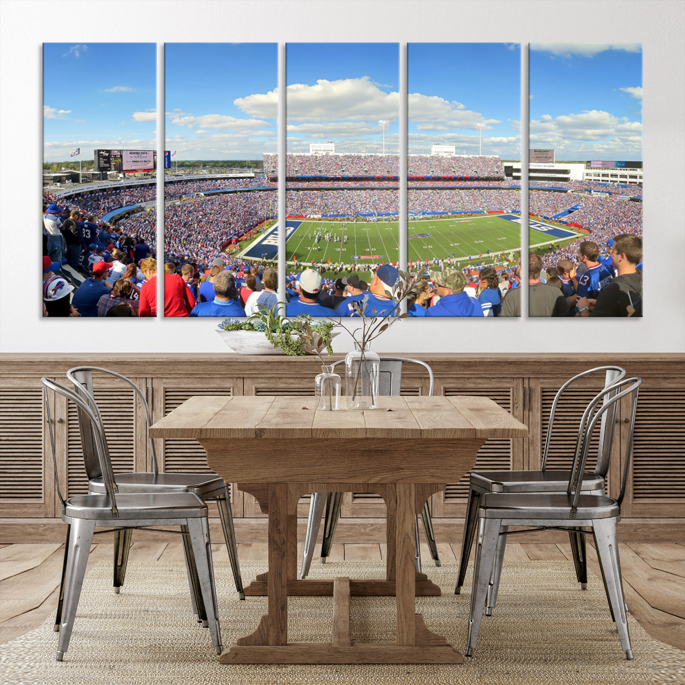 35302-MGV-CV-36X24-Buffalo Bills NFL Football Team Print - Buffalo Highmark Stadium Wall Art Canvas Print