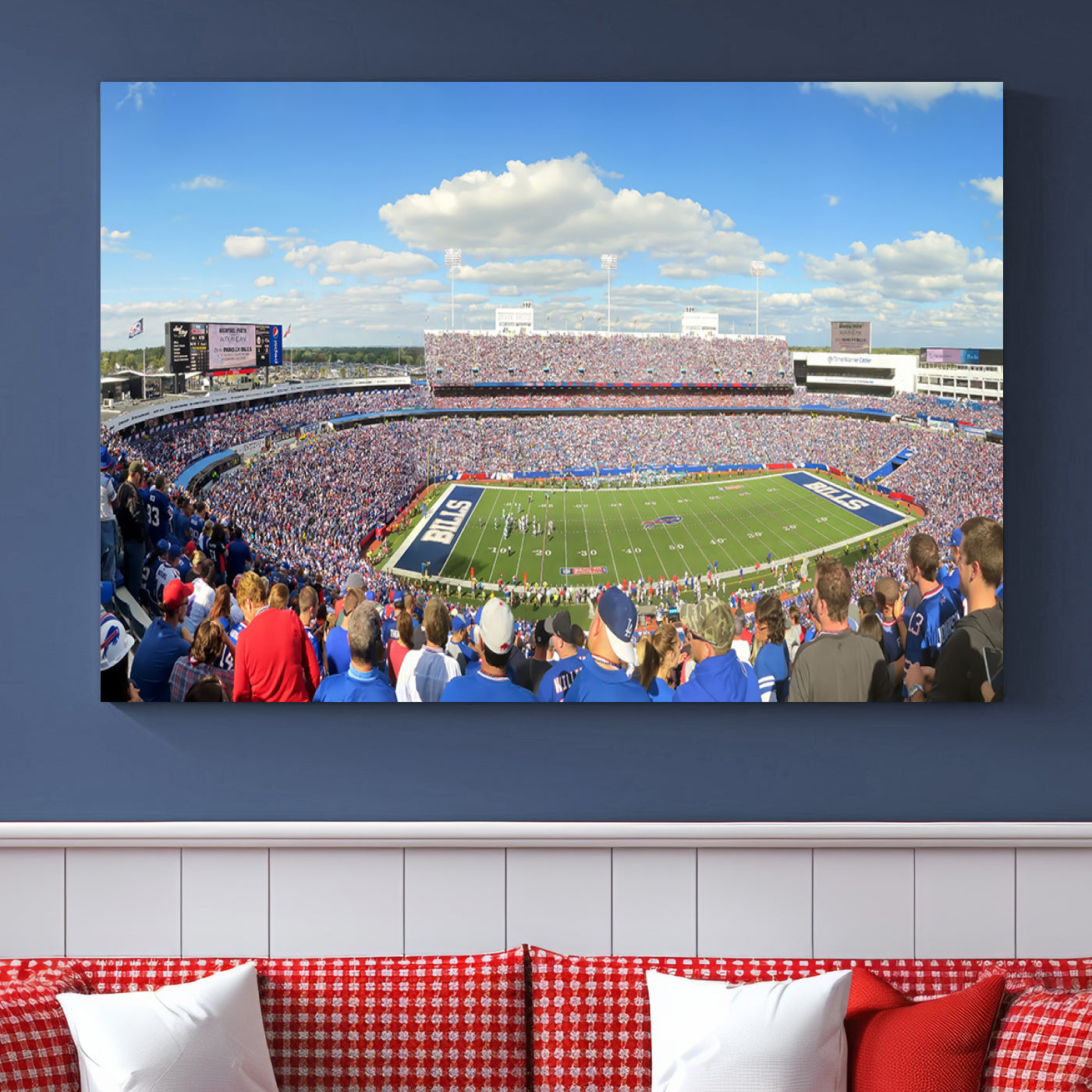 Buffalo Bills NFL Football Team Print - Buffalo Highmark Stadium Wall Art Canvas Print