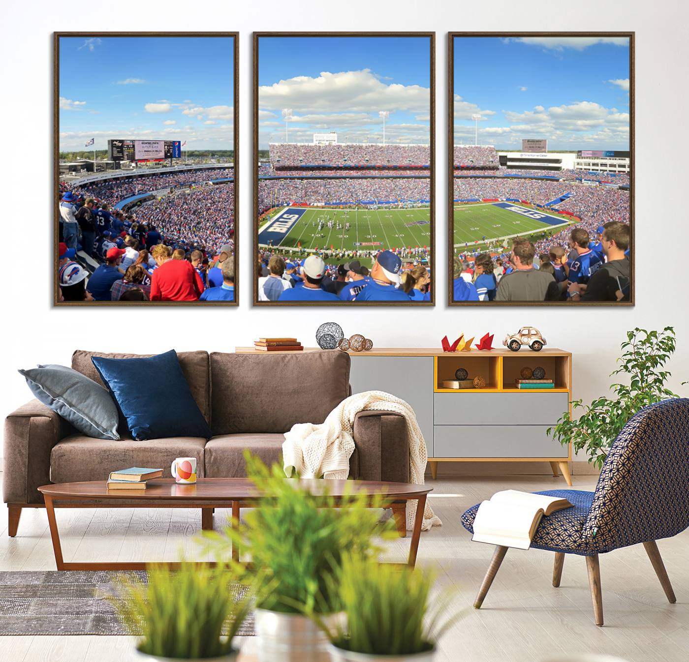35302-MGV-CV-36X24-Buffalo Bills NFL Football Team Print - Buffalo Highmark Stadium Wall Art Canvas Print