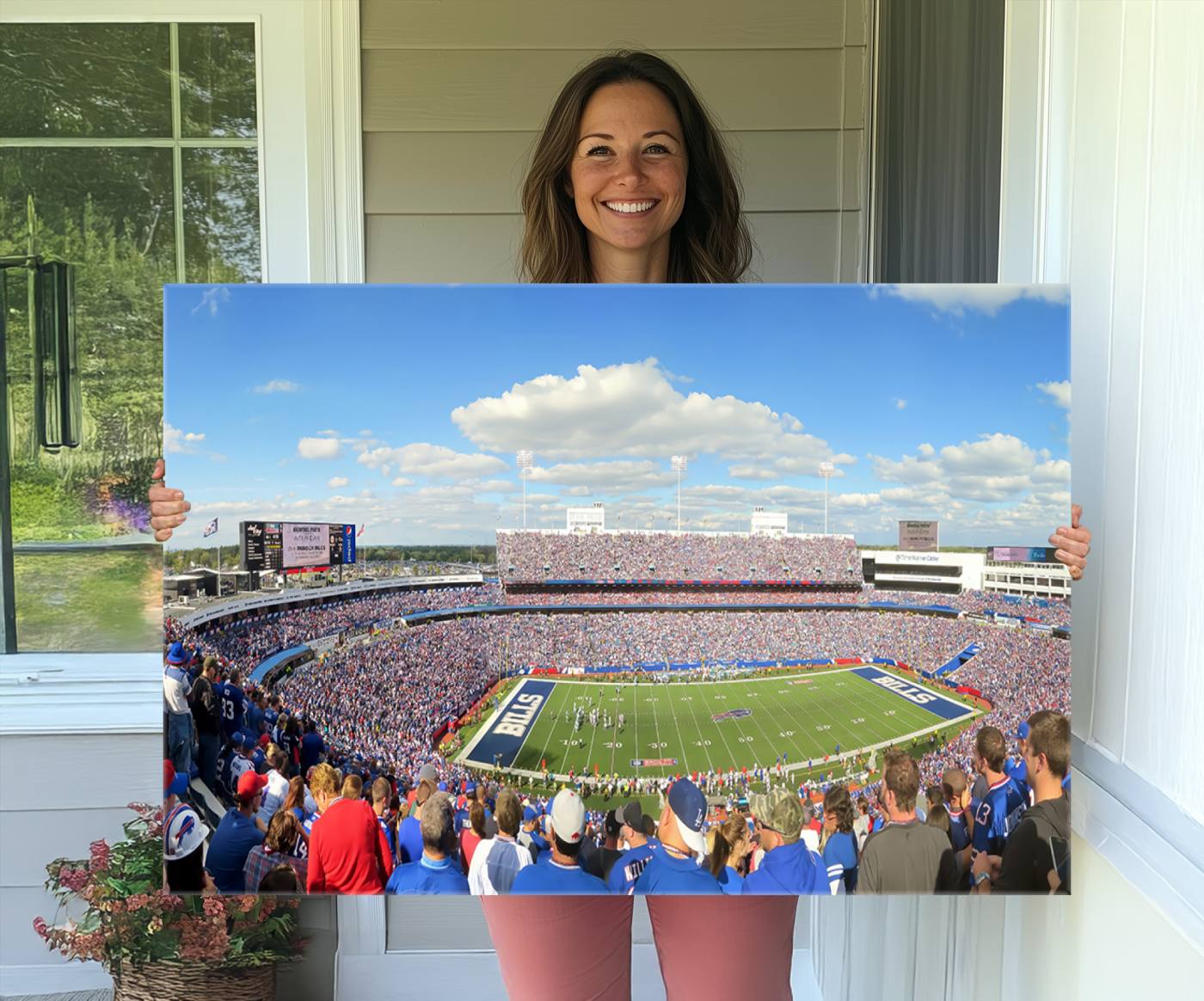 Buffalo Bills NFL Football Team Print - Buffalo Highmark Stadium Wall Art Canvas Print