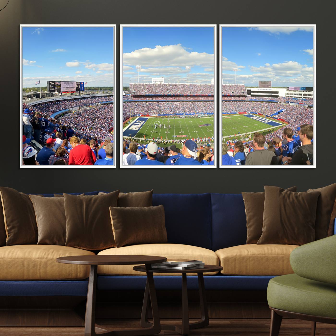 35302-MGV-FC-60X30-3P_White-Buffalo Bills NFL Football Team Print - Buffalo Highmark Stadium Wall Art Canvas Print