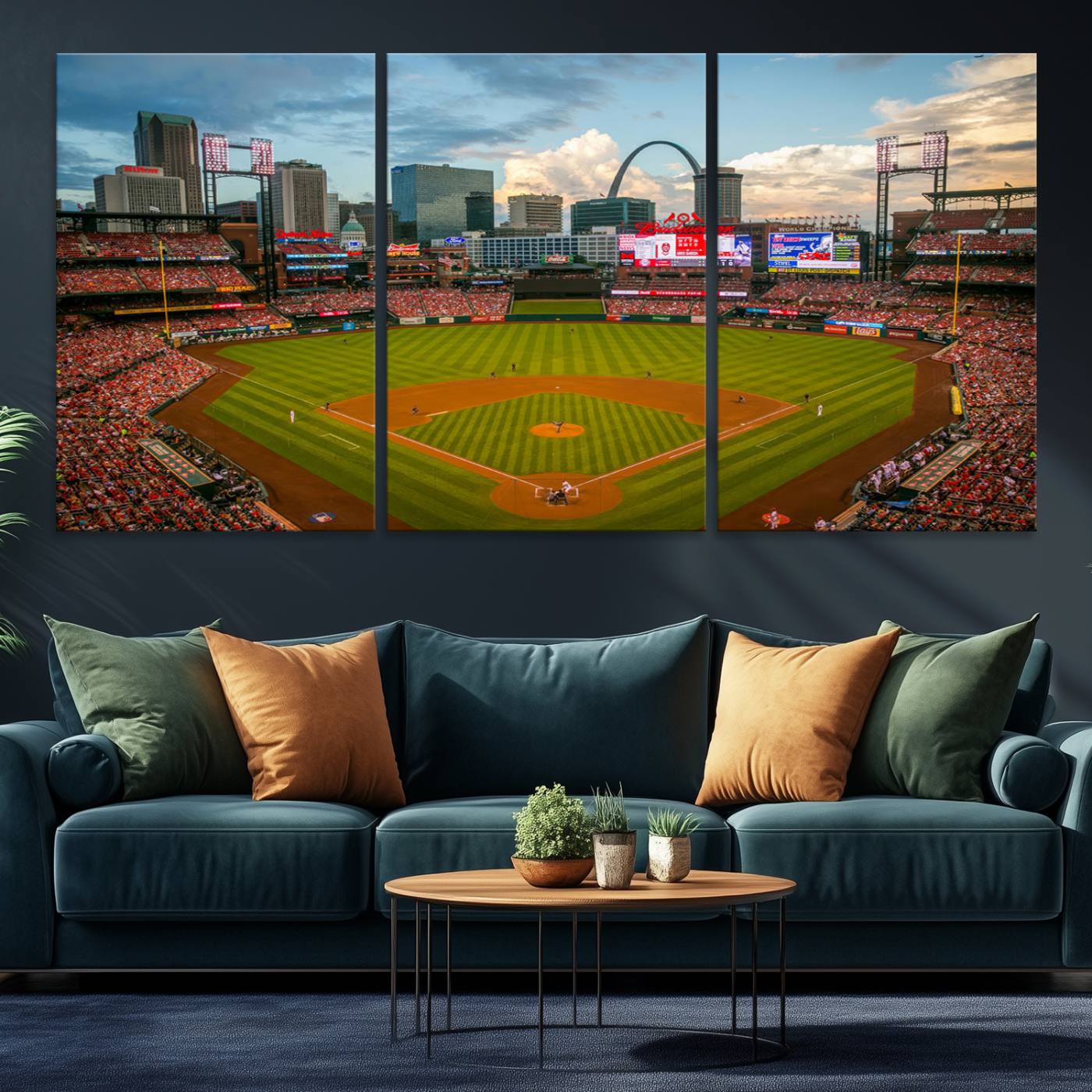 Busch Stadium Wall Art Print | St. Louis Cardinals Baseball Stadium Canvas Print | Framed Sports Decor for Living Room, Man Cave Decor