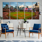 Busch Stadium Wall Art Print | St. Louis Cardinals Baseball Stadium Canvas Print | Framed Sports Decor for Living Room, Man Cave Decor