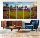 Busch Stadium Wall Art Print | St. Louis Cardinals Baseball Stadium Canvas Print | Framed Sports Decor for Living Room, Man Cave Decor