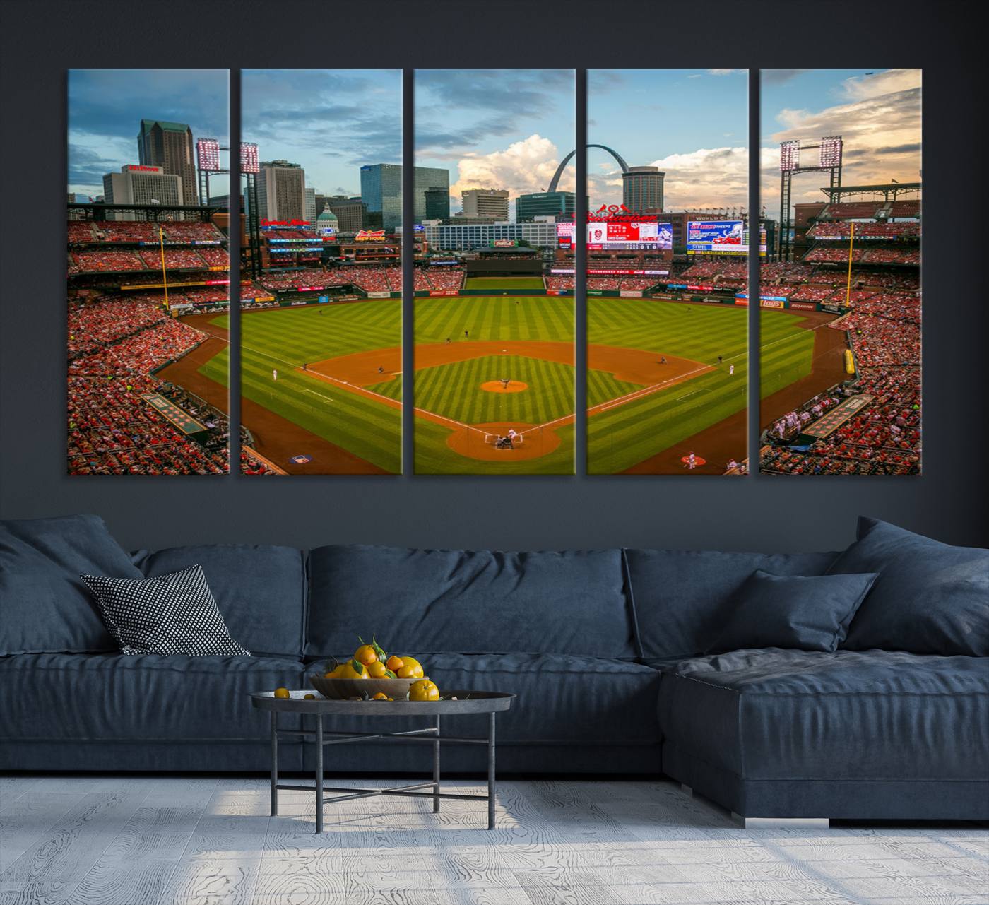 Busch Stadium Wall Art Print | St. Louis Cardinals Baseball Stadium Canvas Print | Framed Sports Decor for Living Room, Man Cave Decor