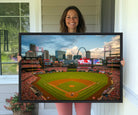 91908-MGV-CV-36X24-Busch Stadium Wall Art Print | St. Louis Cardinals Baseball Stadium Canvas Print | Framed Sports Decor for Living Room, Man Cave Decor
