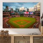 Busch Stadium Wall Art Print | St. Louis Cardinals Baseball Stadium Canvas Print | Framed Sports Decor for Living Room, Man Cave Decor