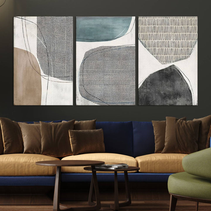 Canvas Print Wall Art Abstract Art Boho, Framed Boho Decor Canvas Print