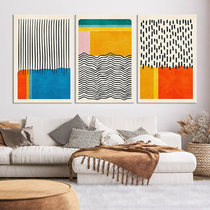 Canvas Print Wall Art Abstract Illustrs Art Boho, Framed Abstract Boho Art