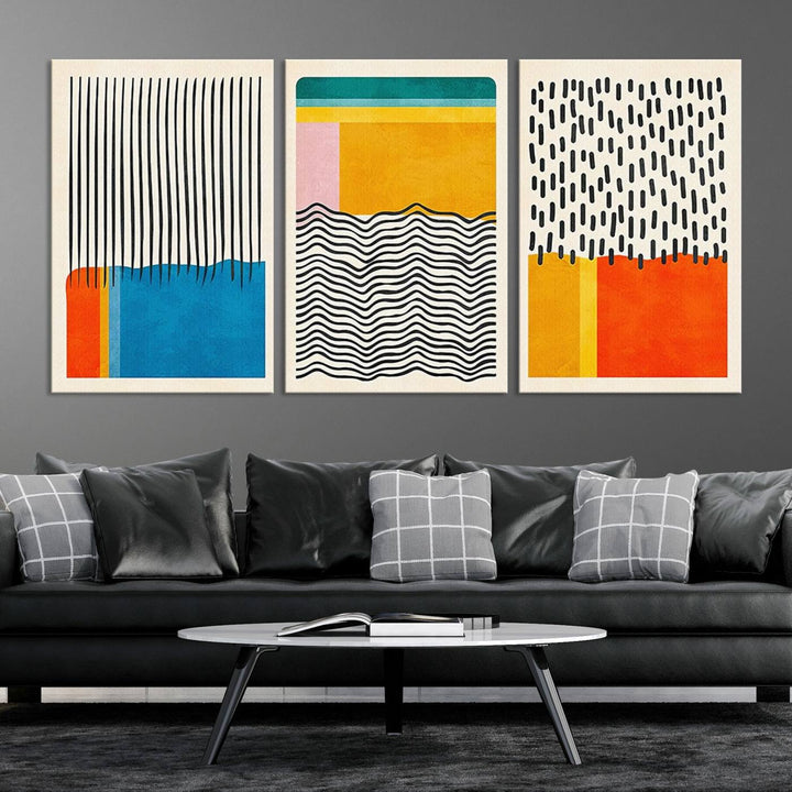 Canvas Print Wall Art Abstract Illustrs Art Boho, Framed Abstract Boho Art