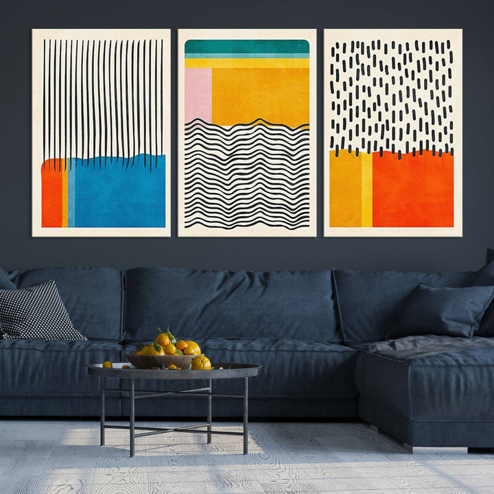 Canvas Print Wall Art Abstract Illustrs Art Boho, Framed Abstract Boho Art