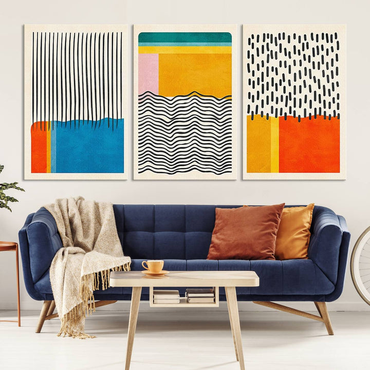 Canvas Print Wall Art Abstract Illustrs Art Boho, Framed Abstract Boho Art