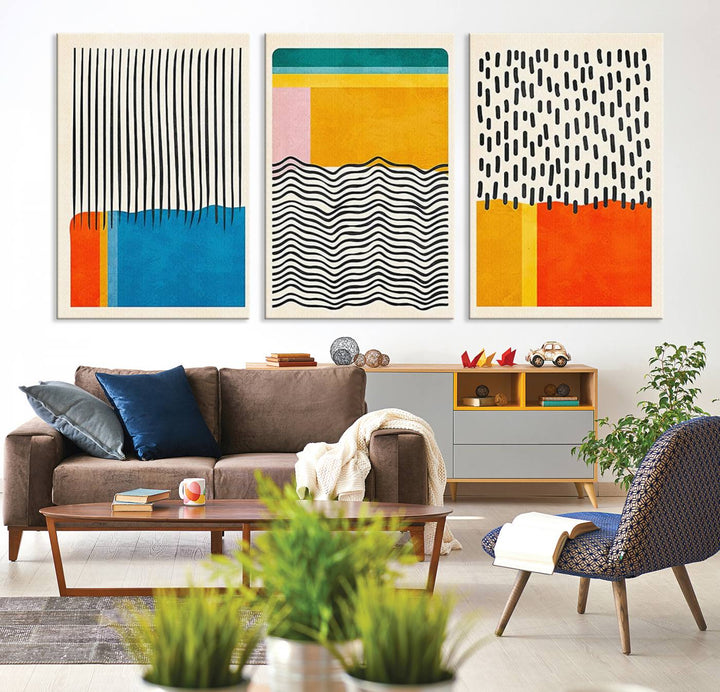 Canvas Print Wall Art Abstract Illustrs Art Boho, Framed Abstract Boho Art