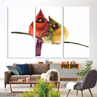 67752-MGV-CV-36X24-Cardinal Bird Canvas Wall Art - Male and Female Cardinal Print - Nature-Inspired Bird Wall Decor for Home - Vibrant Wildlife Art on Canvas