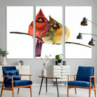 67752-MGV-CV-36X24-Cardinal Bird Canvas Wall Art - Male and Female Cardinal Print - Nature-Inspired Bird Wall Decor for Home - Vibrant Wildlife Art on Canvas