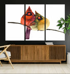 67752-MGV-CV-36X24-Cardinal Bird Canvas Wall Art - Male and Female Cardinal Print - Nature-Inspired Bird Wall Decor for Home - Vibrant Wildlife Art on Canvas