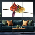 67752-MGV-CV-36X24-Cardinal Bird Canvas Wall Art - Male and Female Cardinal Print - Nature-Inspired Bird Wall Decor for Home - Vibrant Wildlife Art on Canvas