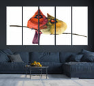 67752-MGV-CV-36X24-Cardinal Bird Canvas Wall Art - Male and Female Cardinal Print - Nature-Inspired Bird Wall Decor for Home - Vibrant Wildlife Art on Canvas