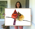67752-MGV-CV-36X24-Cardinal Bird Canvas Wall Art - Male and Female Cardinal Print - Nature-Inspired Bird Wall Decor for Home - Vibrant Wildlife Art on Canvas
