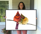67752-MGV-CV-36X24-Cardinal Bird Canvas Wall Art - Male and Female Cardinal Print - Nature-Inspired Bird Wall Decor for Home - Vibrant Wildlife Art on Canvas