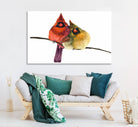 67752-MGV-CV-36X24-Cardinal Bird Canvas Wall Art - Male and Female Cardinal Print - Nature-Inspired Bird Wall Decor for Home - Vibrant Wildlife Art on Canvas