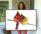 67752-MGV-CV-36X24-Cardinal Bird Canvas Wall Art - Male and Female Cardinal Print - Nature-Inspired Bird Wall Decor for Home - Vibrant Wildlife Art on Canvas