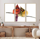 67752-MGV-FC-48X32-3P_Natural-Cardinal Bird Canvas Wall Art - Male and Female Cardinal Print - Nature-Inspired Bird Wall Decor for Home - Vibrant Wildlife Art on Canvas