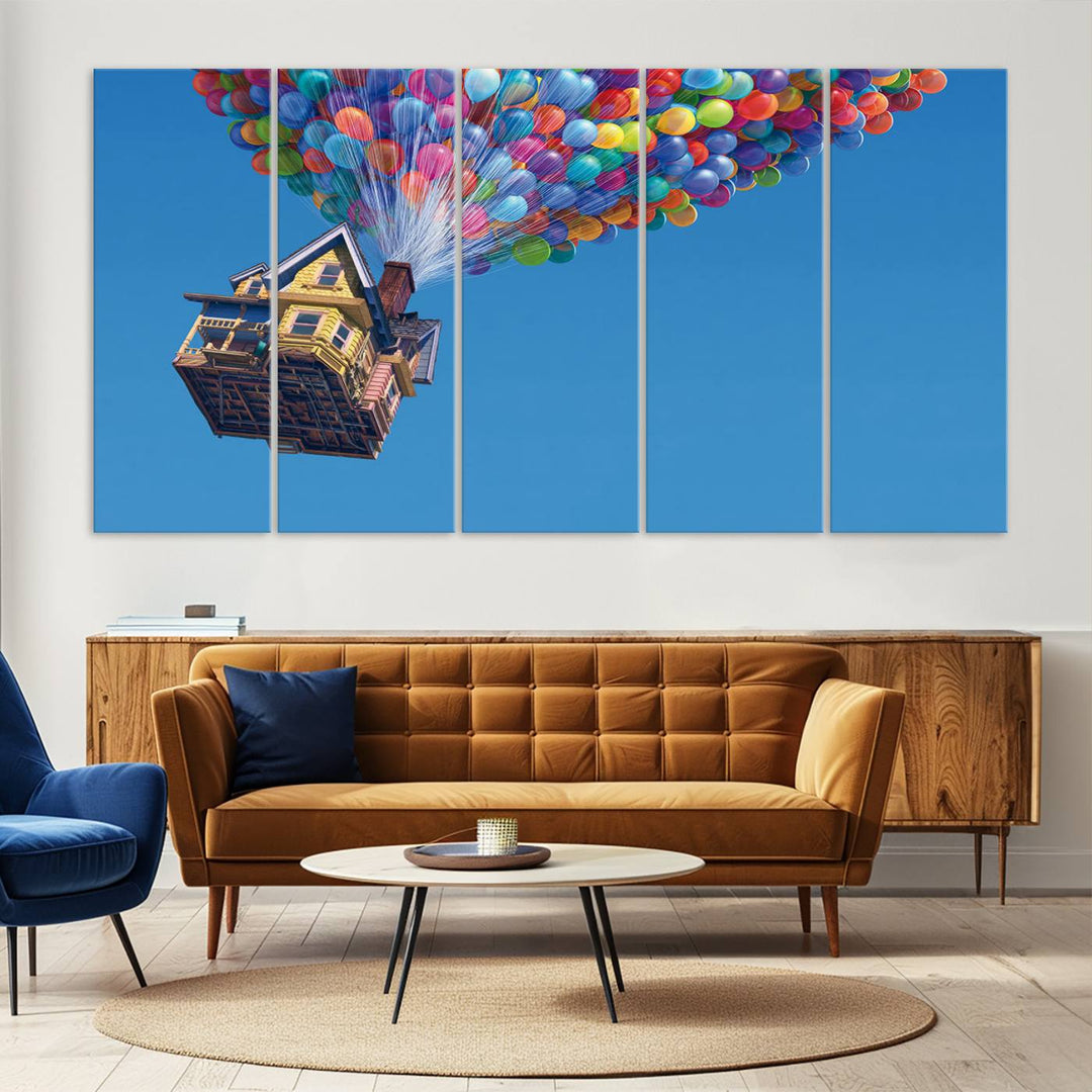 98607-MGV-CV-36X24-Carl Fredricksen, Up Movie Wall Art, Balloons Wall Art, Air Balloons for Kids Room Print