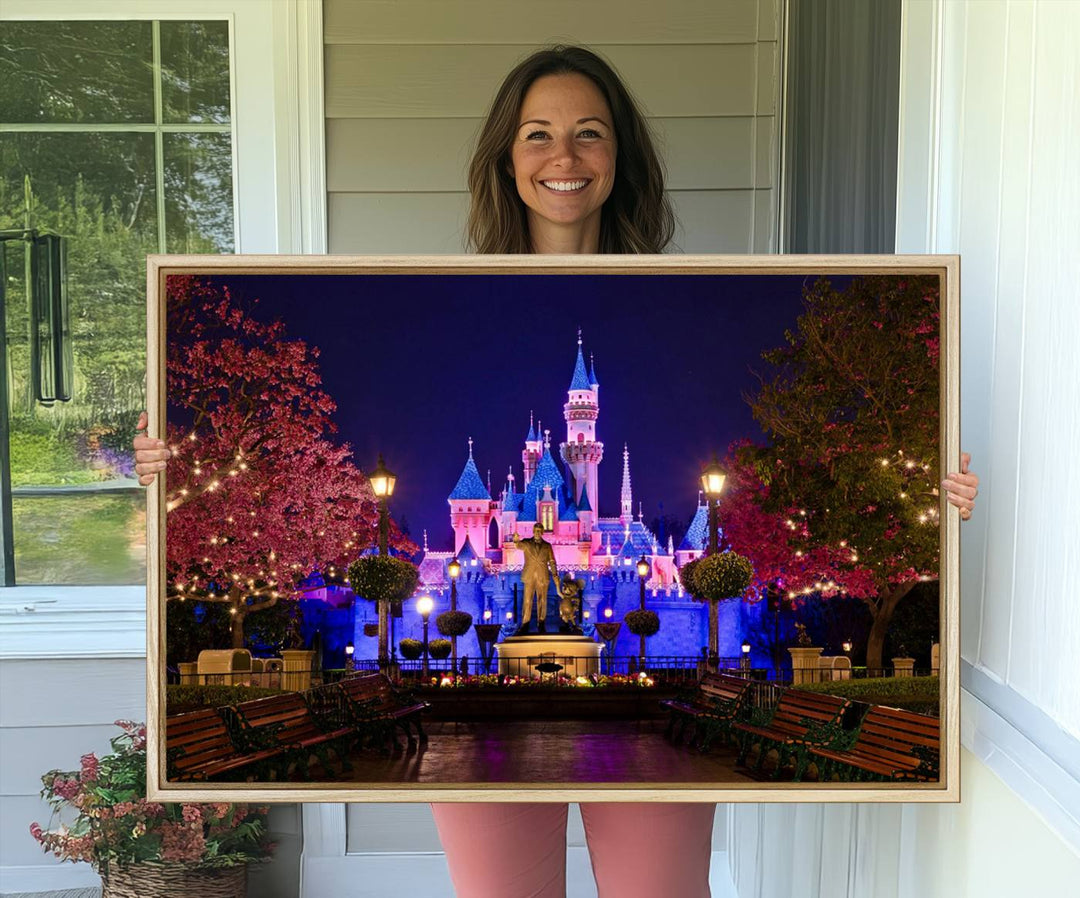 79435-MGV-CV-36X24-Castle Large Wall Art Disney Magic Kingdom Kids Room Decor - Disney World Christmas Home Decor Child gift