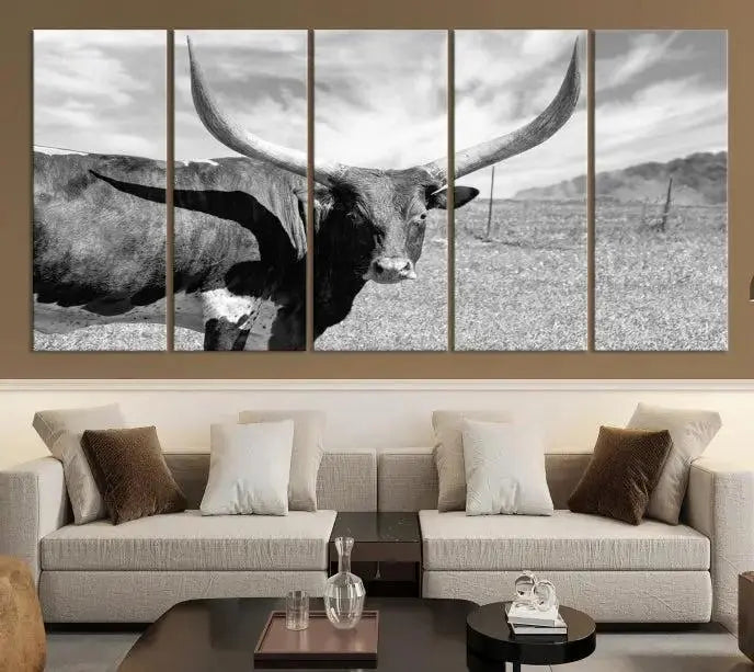 Edit-Images-Cattle Wall Art Longhorn Cow Canvas Print