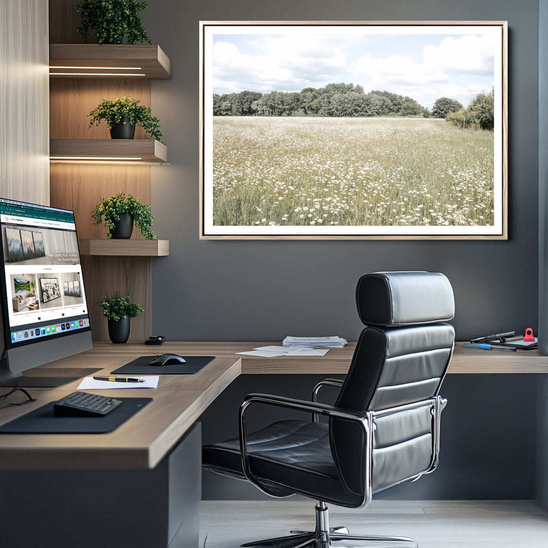 43258946-MGC-FP-36x24_Natural-Charming Daisy Field Wall Art Canvas Print