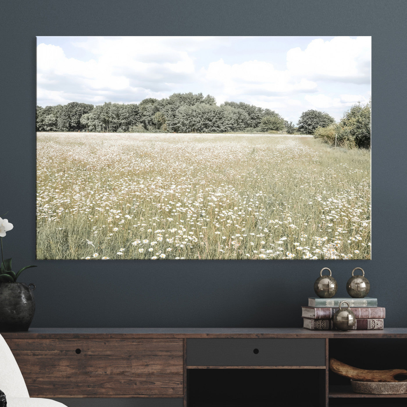 Charming Daisy Field Wall Art Canvas Print