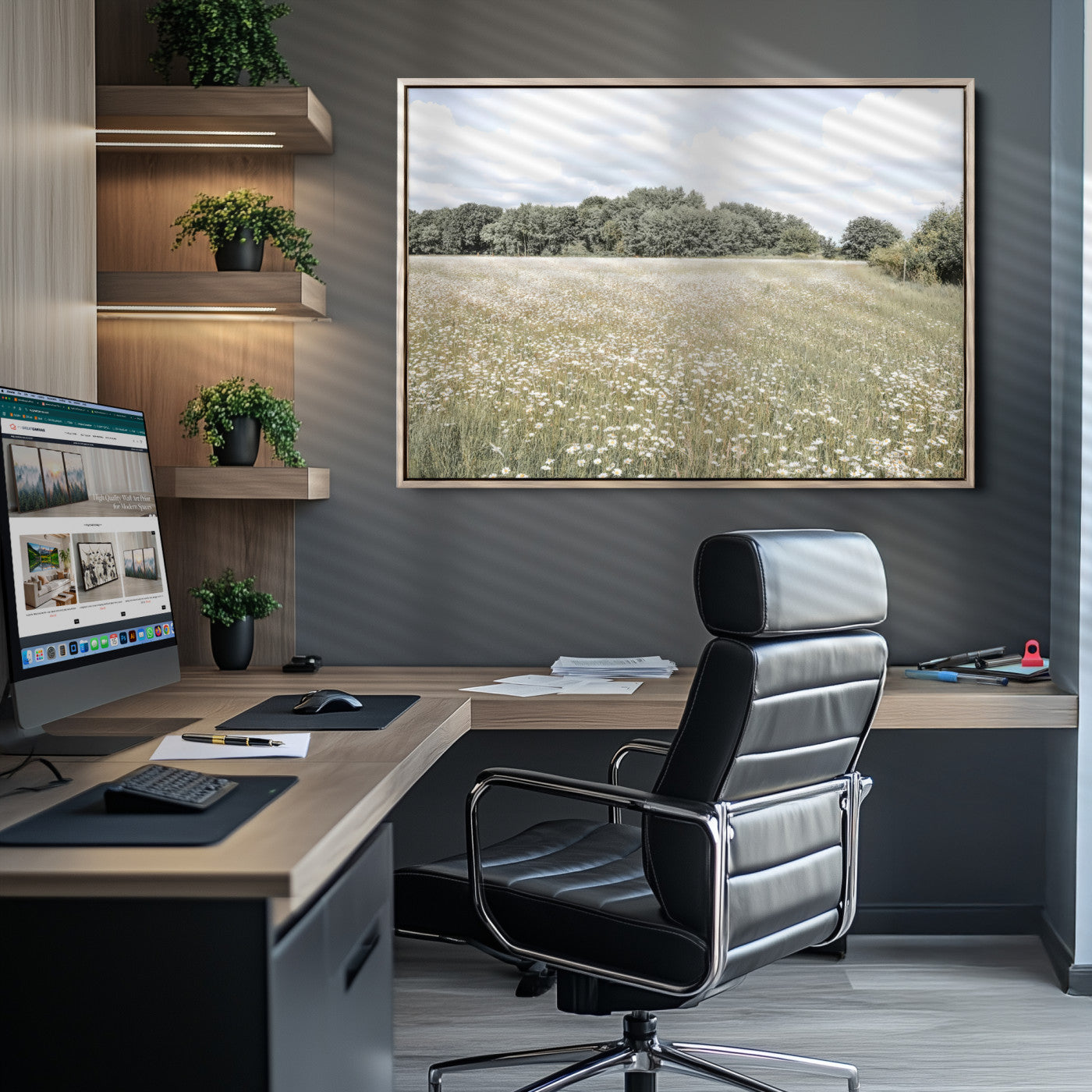 Charming Daisy Field Wall Art Canvas Print