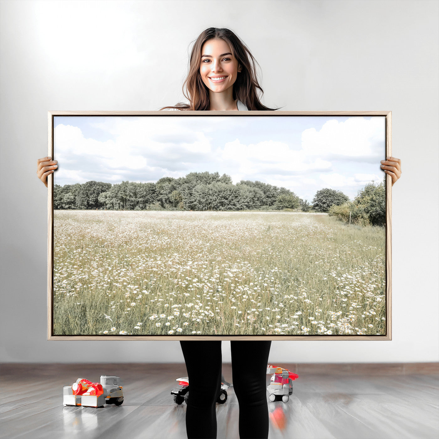 Charming Daisy Field Wall Art Canvas Print