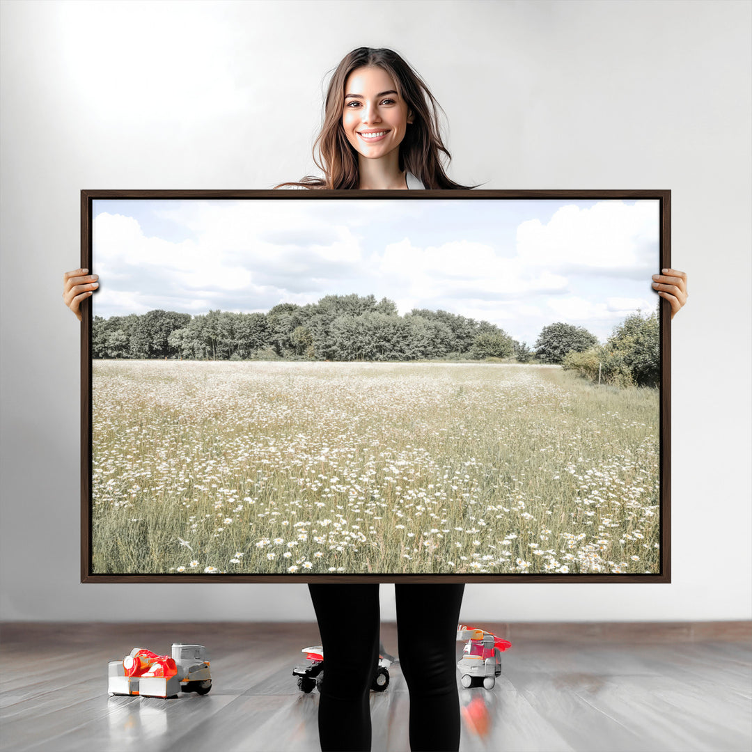 Charming Daisy Field Wall Art Canvas Print